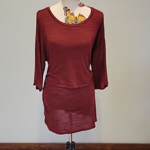 MOTHERHOOD Red Nursing Top. Long Sleeved, Ties In The Back. Size Small.